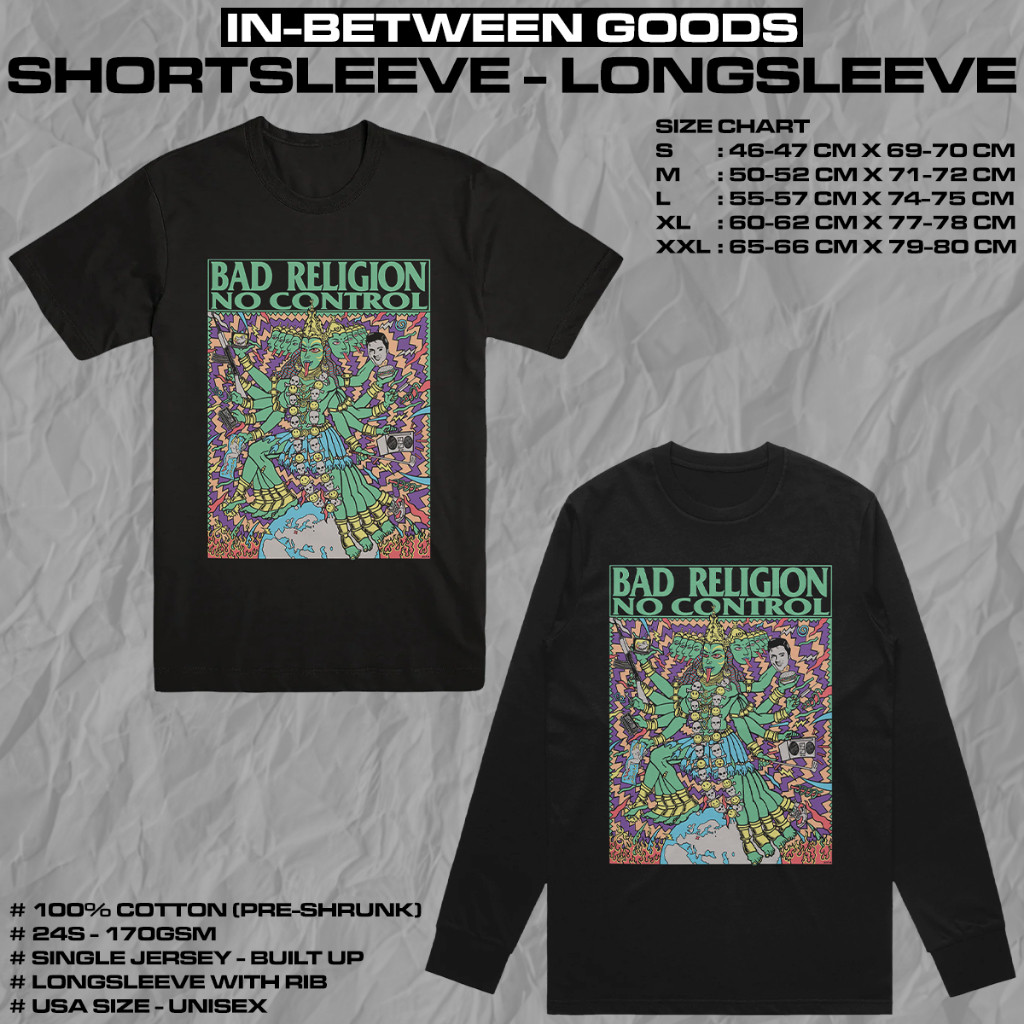 BAD RELIGION - NO CONTROL KOZIK | T-SHIRT | LONGSLEEVE | BAND MERCH | COTTON COMBED 24S