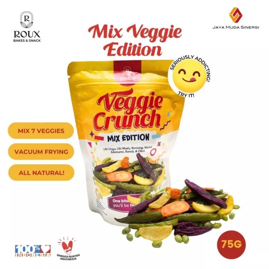 

Healthy ROUX VEGGIE CRUNCH KERIPIK SAYUR - HEALTHY SNACK - SNACK SEHAT - KERIPIK SAYUR PREMIUM