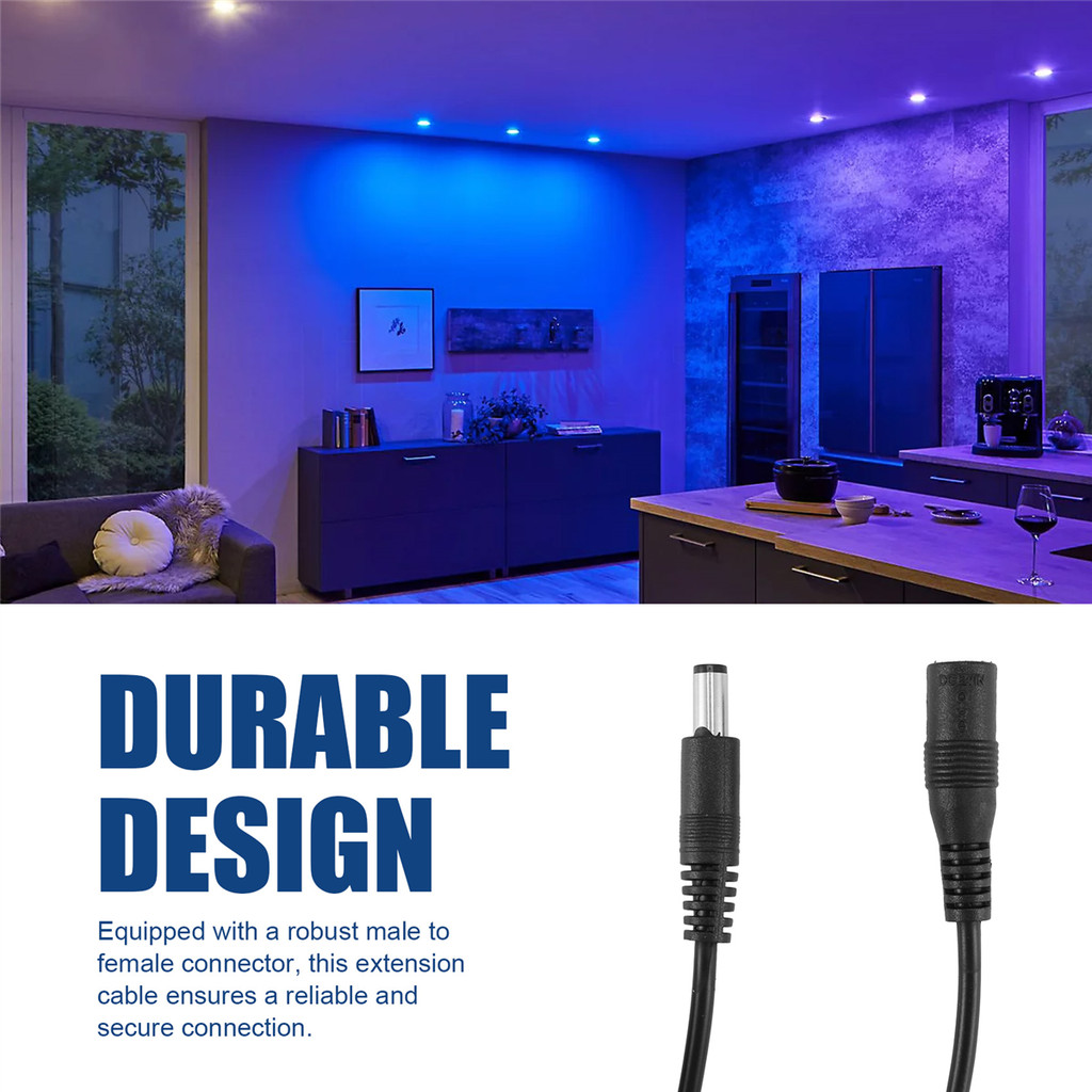 ABAN DC Power Extension Cable Connector Extension Cord Jack Adapter Lead Cable DC5521 Connector Male