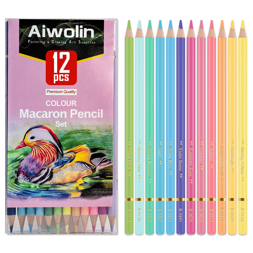 

12/24pcs Vibrant Macaron Colors Oil Pencil Set - Premium Artist Color Pencils for Drawing, School Art Supplies