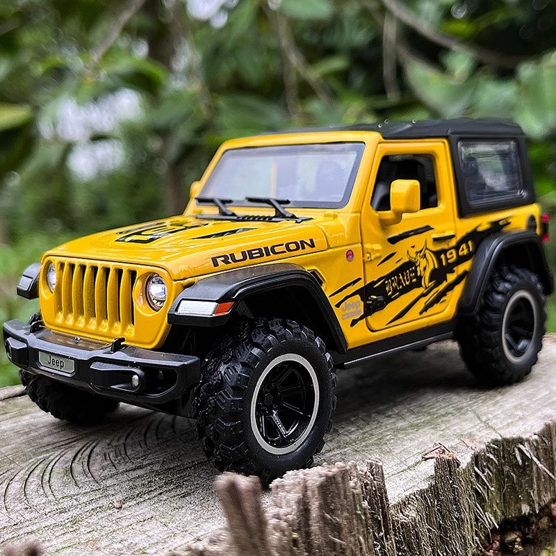 1:32 Jeep Wrangler Rubicon Alloy Off Road Diecast Model Sound & Lihgt Toy Home Interior Decoration  