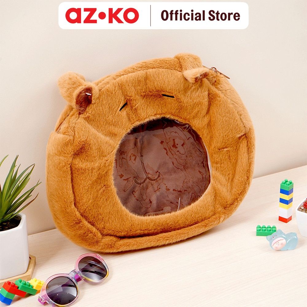 AZKO Ataru Tote Bag Plush Capybara - Cokelat Totebag Tas Jinjing Shoulder Bag Tas Bahu