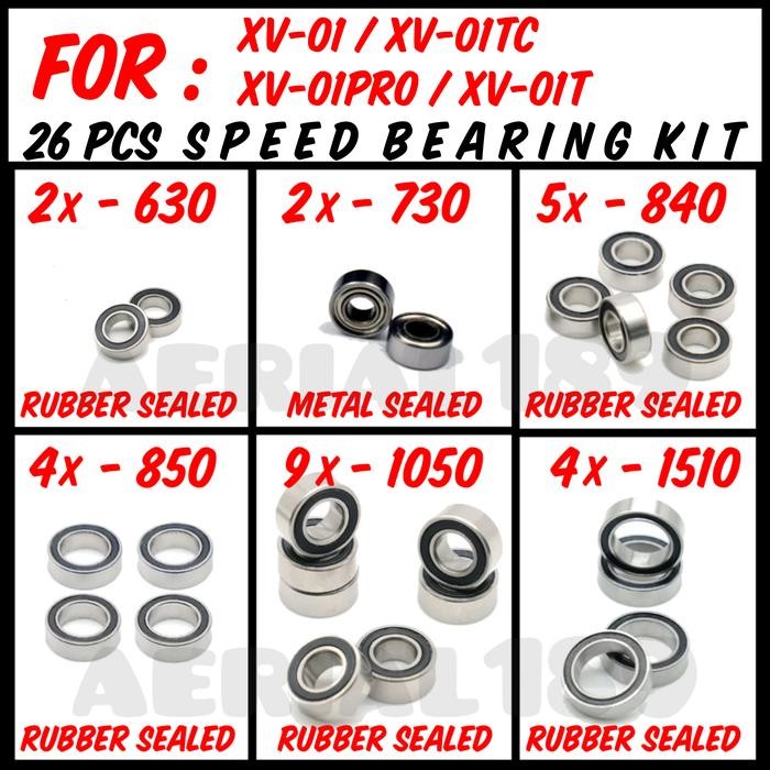 Speed Bearing kit Tamiya XV01 rc 1/10 rally XV-01TC XV-01pro XV-01T by Urbanite store
