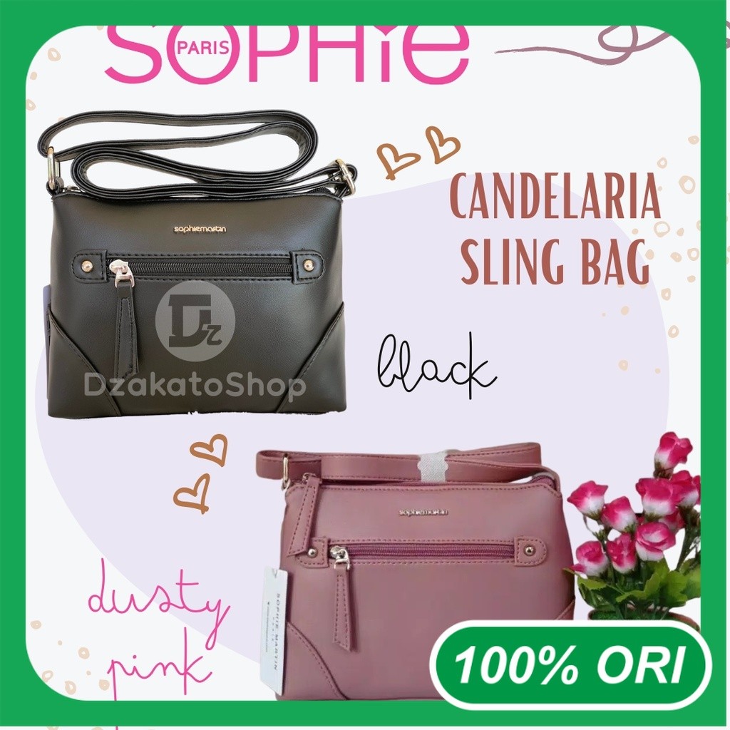 Tas Selempang Sophie Martin Paris Terbaru 2025 Candelaria Pink Black Wanita Sling Bag Dzakatoshop R