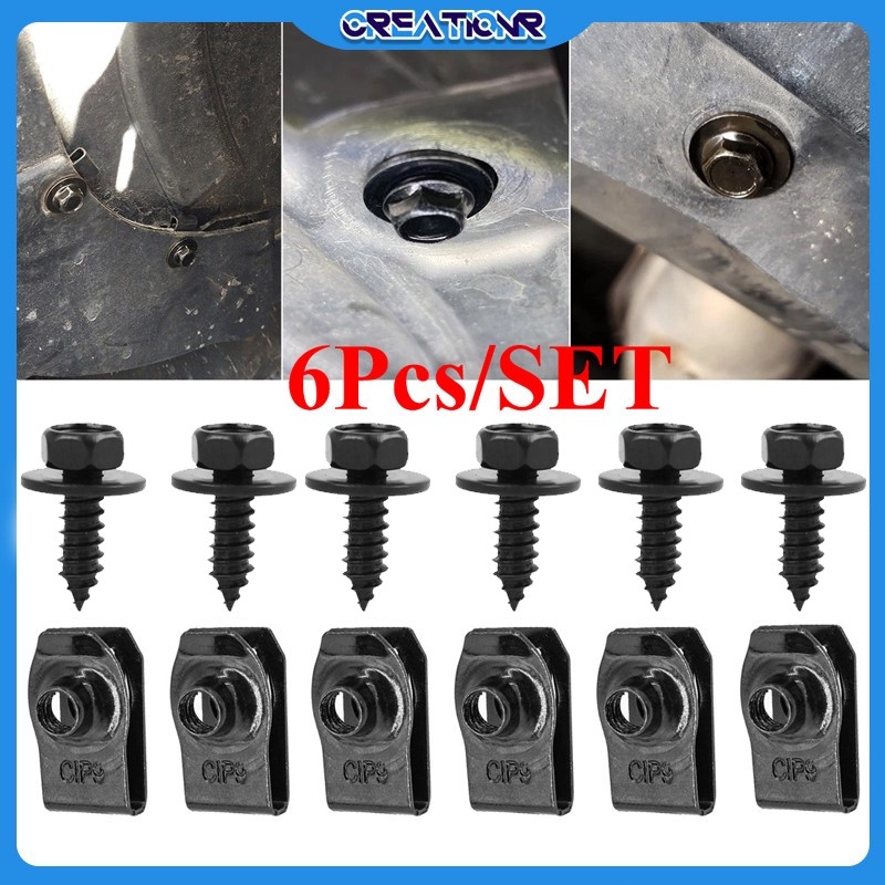 （ujung runcing） 6set Dudukan Baut/Klip Bumper/Klip Bumper Depan Belakang Mobil/klip Bumper Motor/Kli