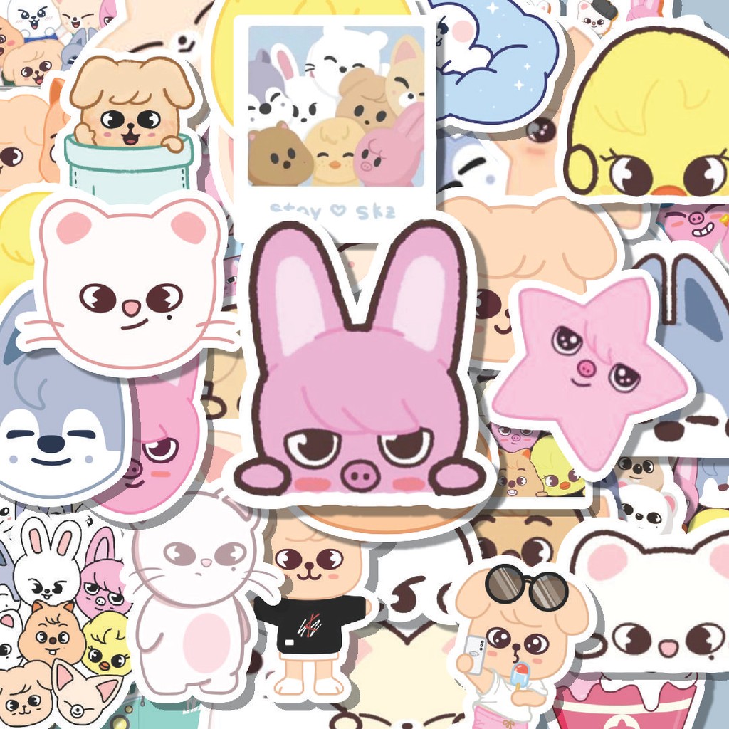 100PCS Lucu KPOP STRAYKIDS SKZOO Stiker Aesthetic Stiker Anti Air Stikers Berperekat Waterproof stic