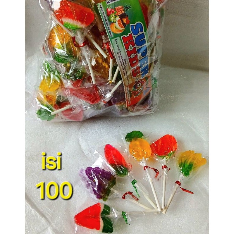 

lolipop Aneka bentuk BUAH isi 100 pcs per pak