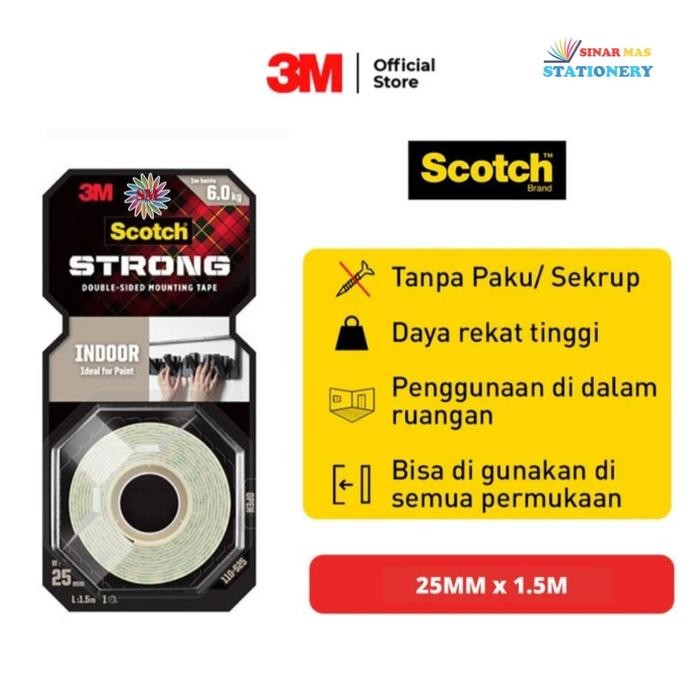 

Scotch 3M Perekat Double Tape Indoor Mouting Tape 110-S25 25 MM x1.5 M Tanpa Paku Sekrup Daya Rekat Tinggi untuk Permukaan Dicat di Dalam Ruangan by Fajar SA