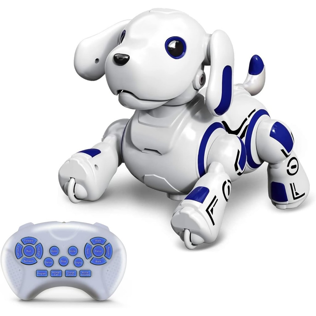 [Second] Hi-Tech Voice-Controlled Robot Dog Toy, Interactive RC Aibo Puppy for Kids, Smart Music & D