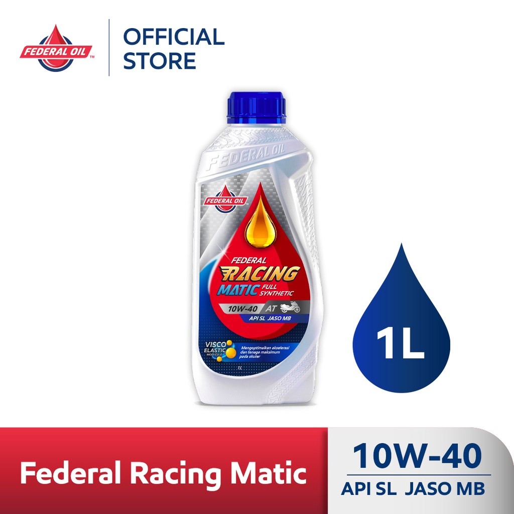 LYNNE.SHOP FEDERAL OIL Racing Matic 10W-40 1L - Oli Motor Matic