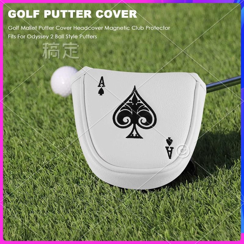 AUU-Golf Mallet Putter Cover Headcover Magnetic Club Protector Fits For Odyssey 2 Ball Style Putters