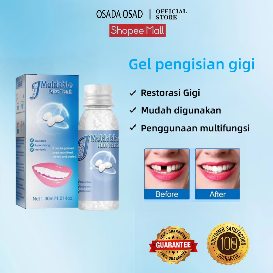 OSADA OSADI penambal gigi berlubang gigi palsu asli dokter permanen tambal gigi permanen 30ML lem gi