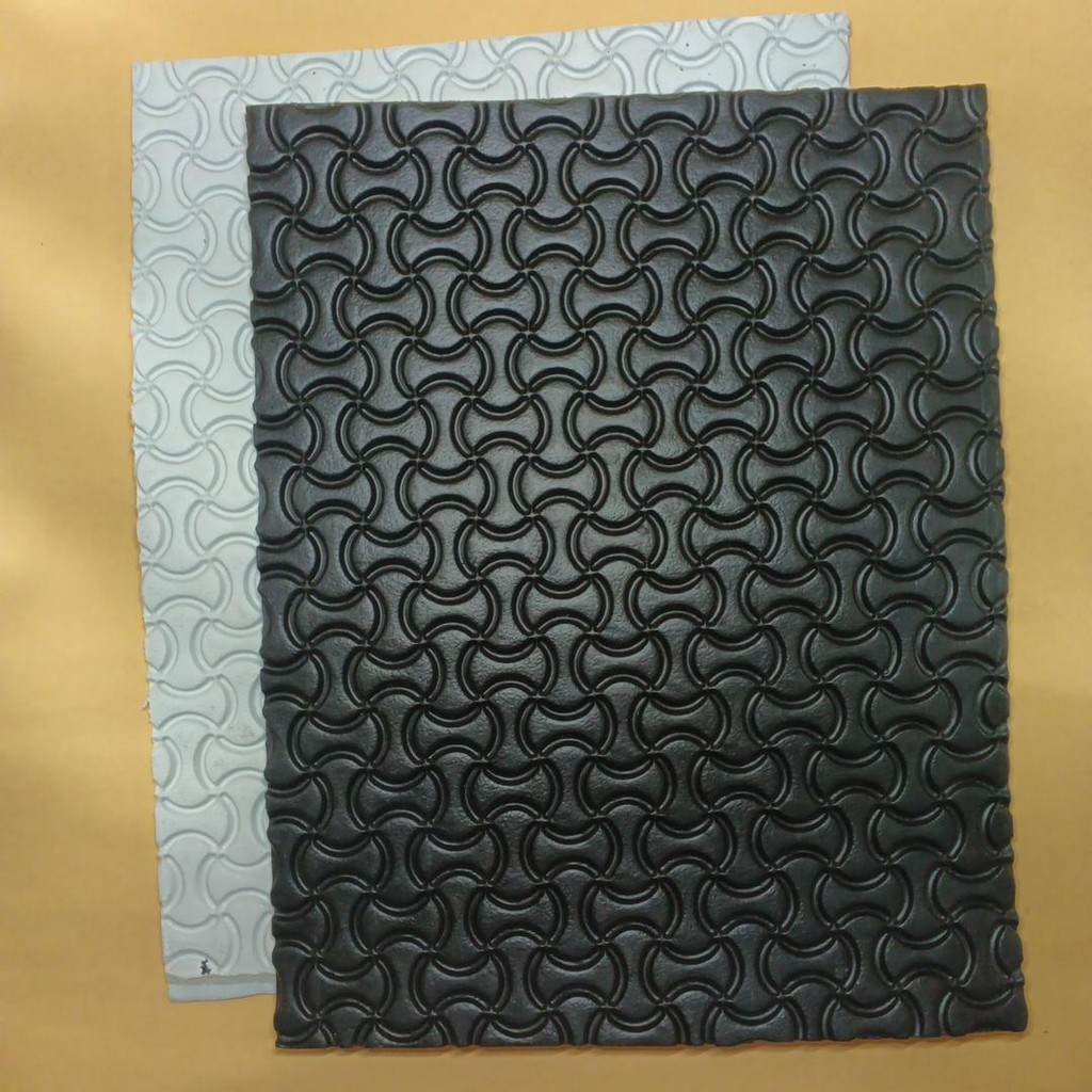 Outsole Bahan Lembaran Sepatu Sandal Puyuh Sol Spon EVA 5mm Hitam Putih Corak Kampak Langseng