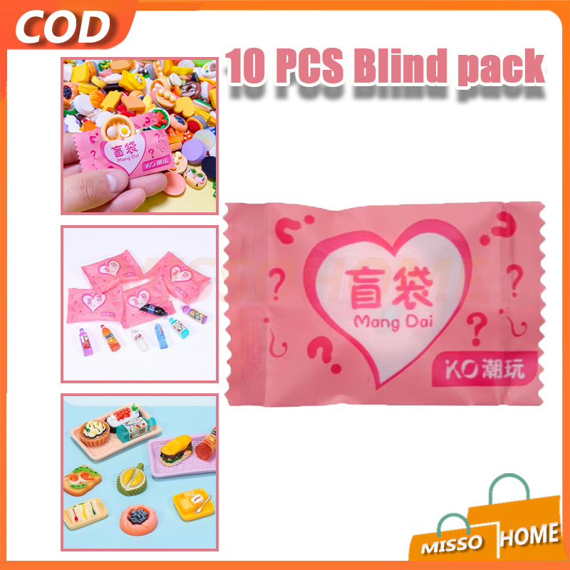 10 Pcs Blind Pack/Miniatur Makanan Snack Kemasan/Miniature Toast
