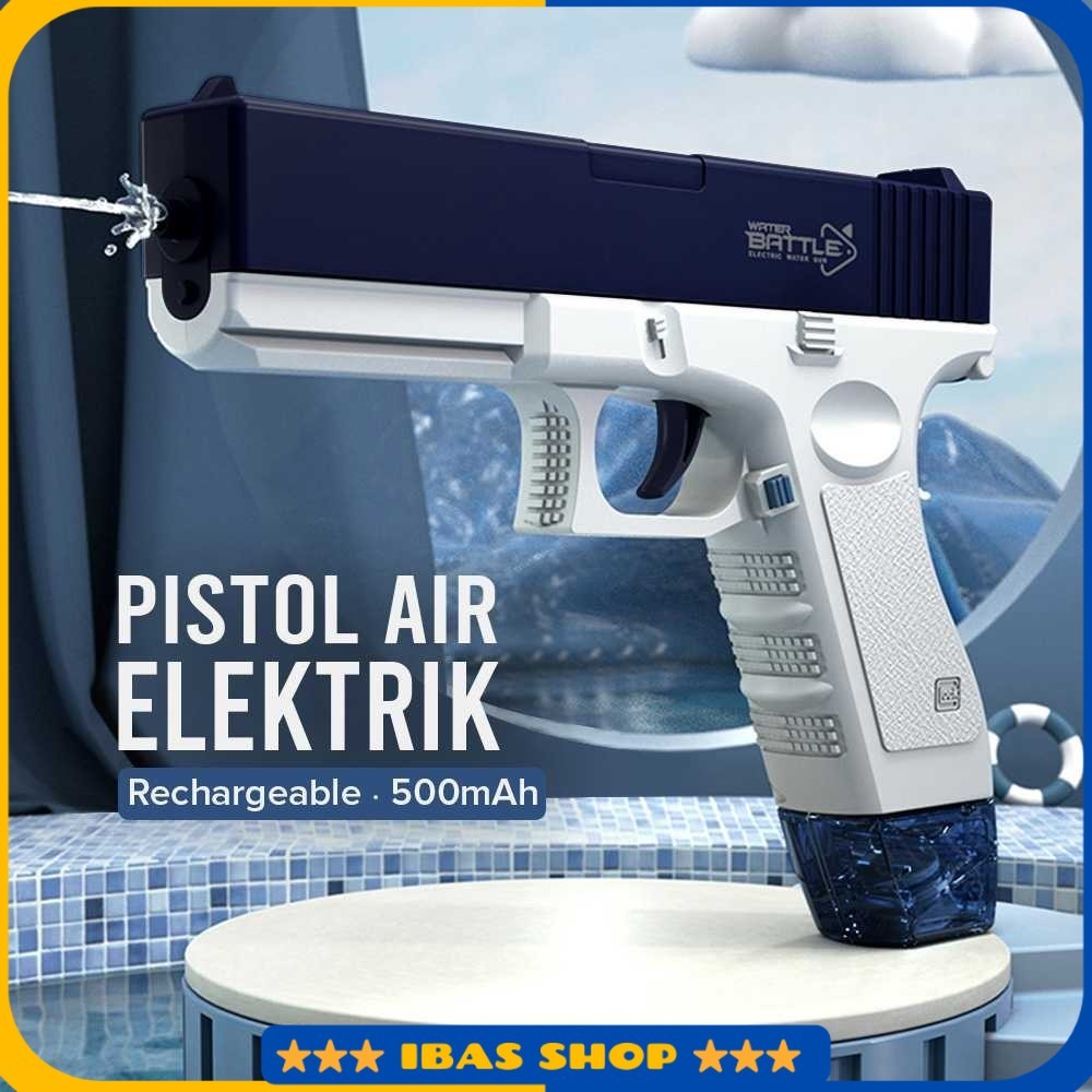 Pistol Air Mainan Elektrik Water Gun Rechargeable 500mAh - Q522