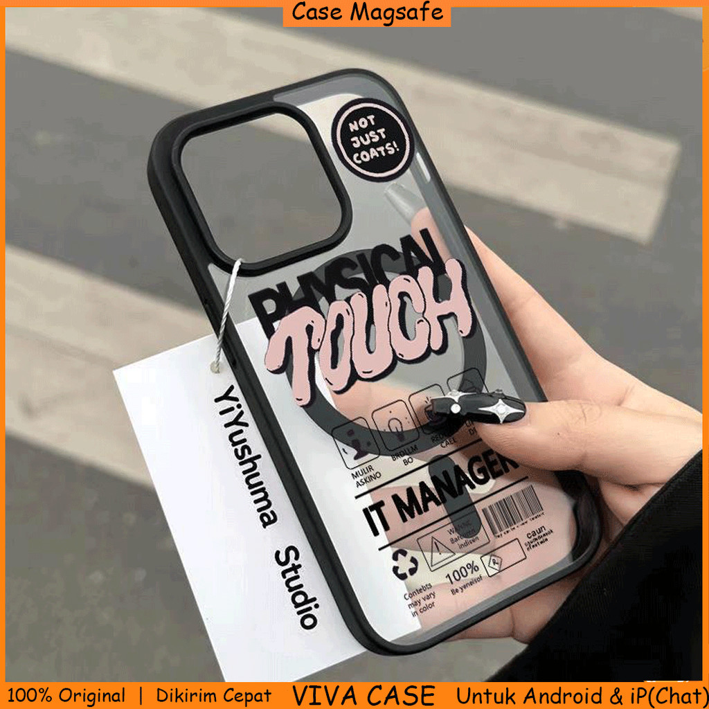 Casing Magsafe iPhone Transparan Clear Case Frame Hitam Abu Slim Softcase untuk iPhone X XS XR XS Ma