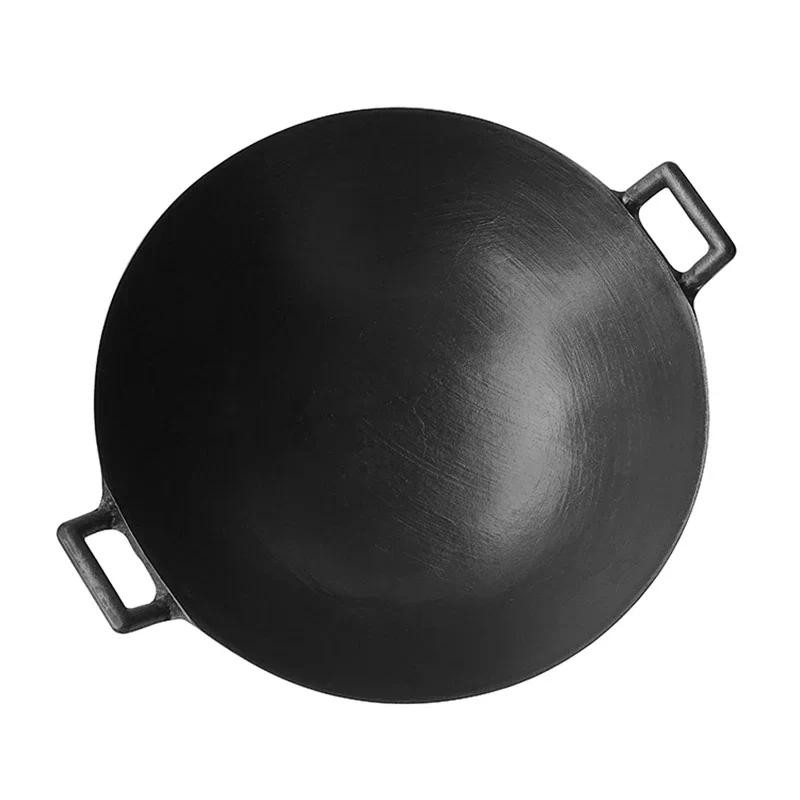 Free Shing Cast Iron Wok Cooking Pot No Coating Noo-Stivk Classical Camping Outdoor Use cast iron po