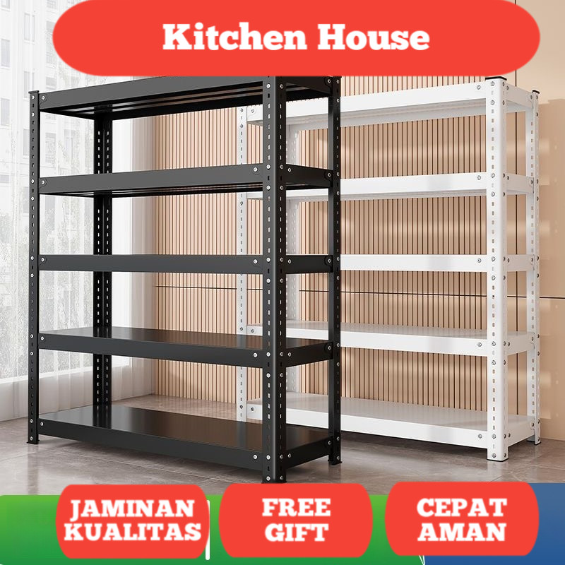 Damaindah Rak Besi Siku 5 Susun 100% Besi Rak Gudang Rak Serbaguna Rak Dapur Rak Aquarium Rak Besi S