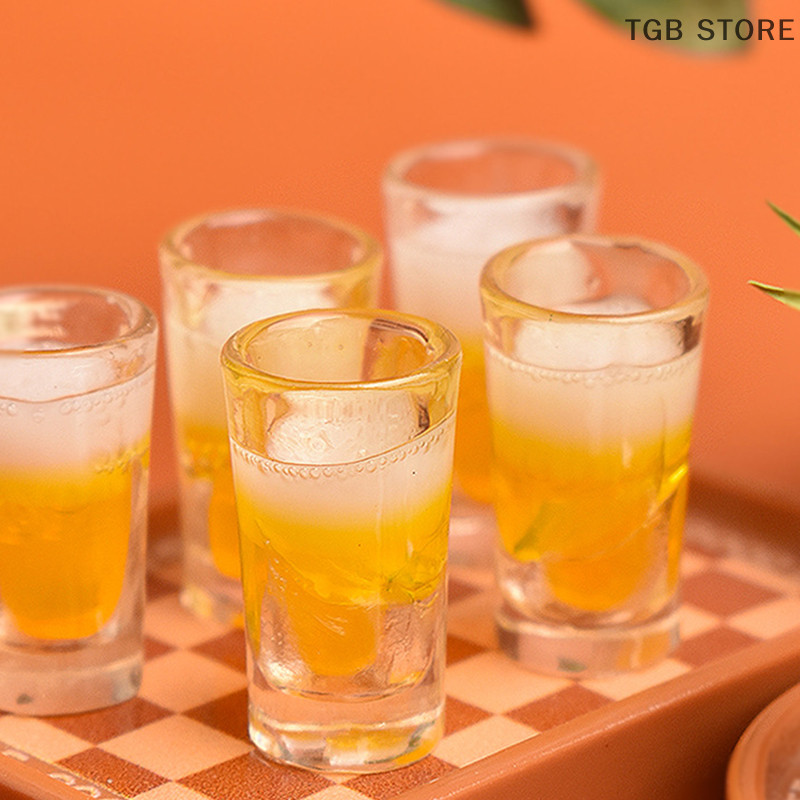 10Pcs/Set Beer Drinking Cups Mug Accessory Drink Model Miniature Toy Kitchen Toy Wine Mug Toy Doll H