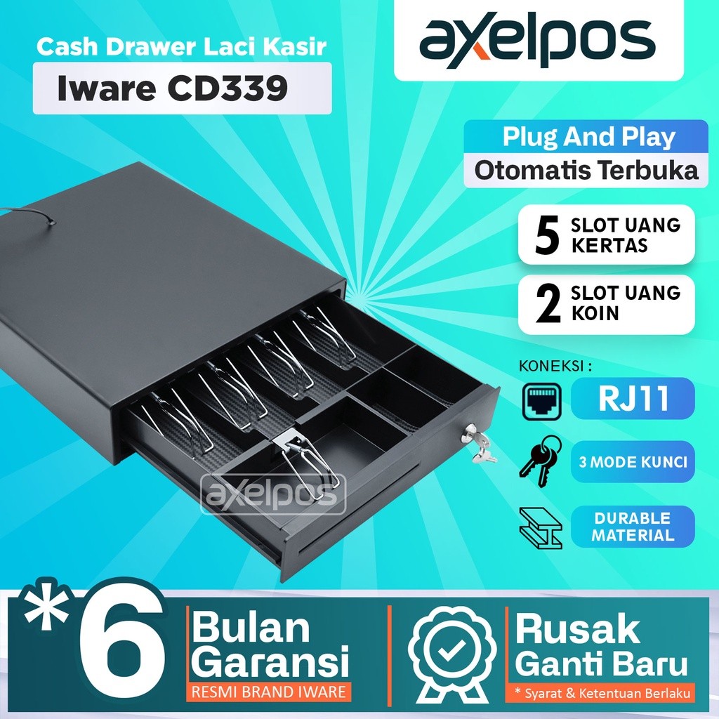 Axelpos Cash Drawer Laci Kasir Iware CD339
