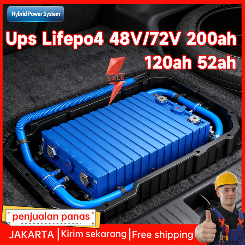 UPS WATERPROOF BMS lifepo4 Baterai72V【52ah/200ah CATL/BYD Baru Lifepo4 Baterai】48V 200ah/120ah lifep