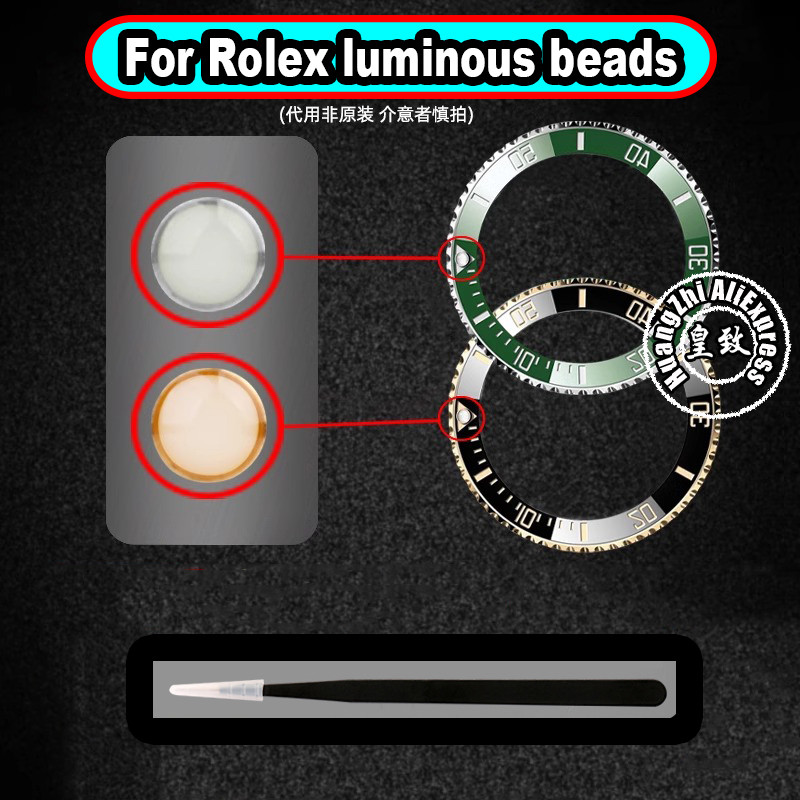 For Rolex Submariner Green Water Ghost Blue Green Luminous bead Wat Bezel Pearl Dot ceramic beads Me