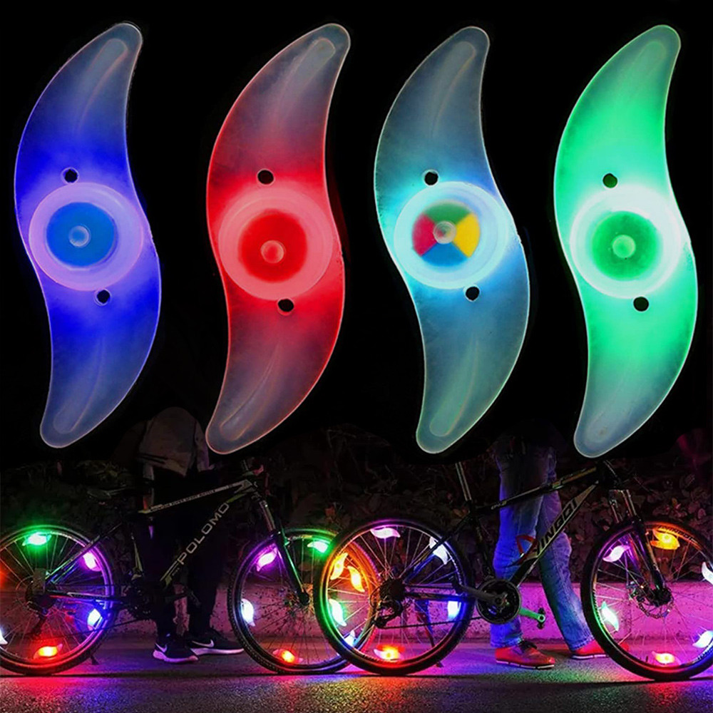 Bicycle Wheel Spoke Light Mini LED Neon Bike Spoke Light 3 Lighting Mode Safety Warning Light Cyclin
