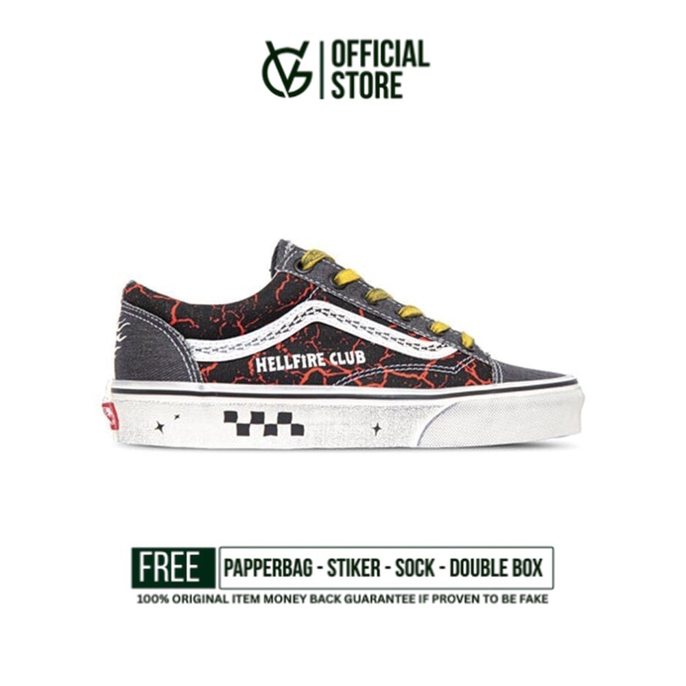 Sepatu Vans X Stranger Things Style 36 Black Red Yellow 100% Original BNIB Sneakers Unisex
