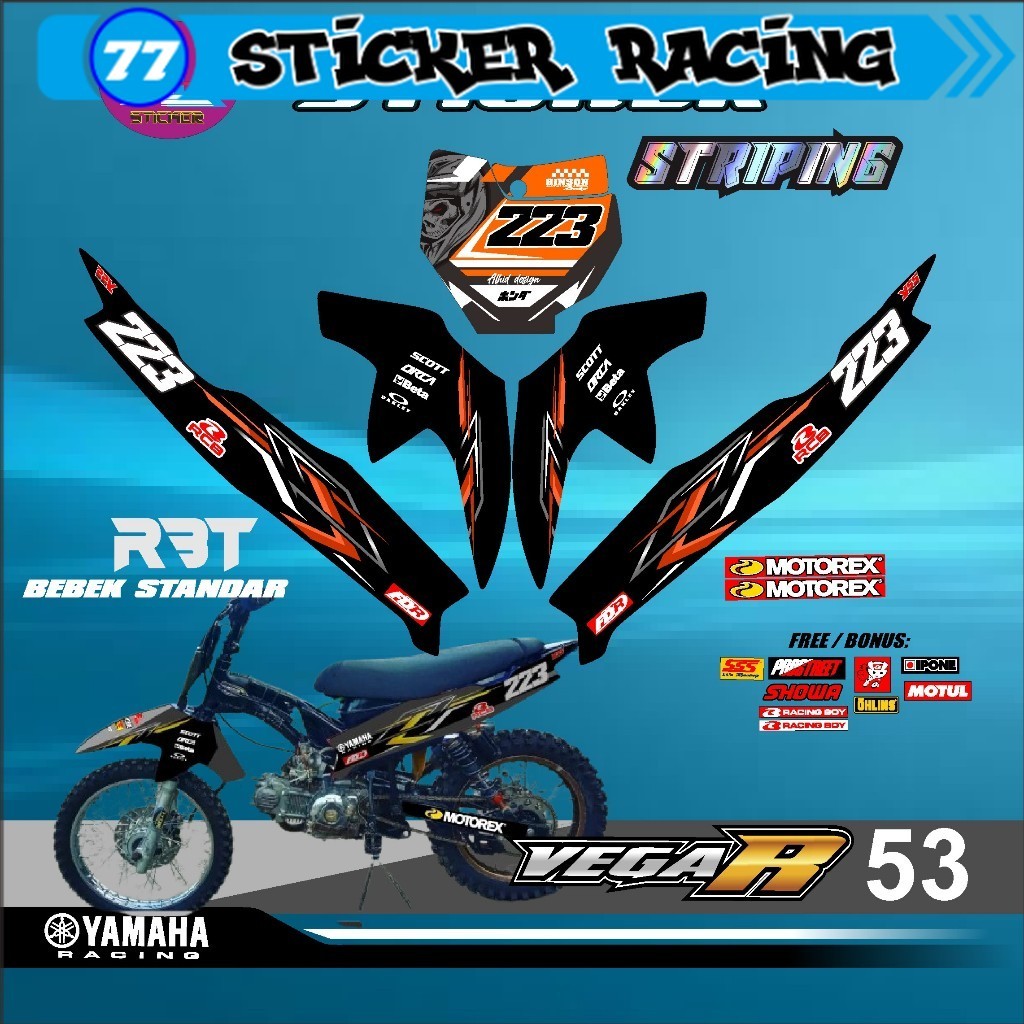 Sticker Rbt Vega R New Motor Rbt Papan Nomor Ktm Free Request Nama Dan Nomor