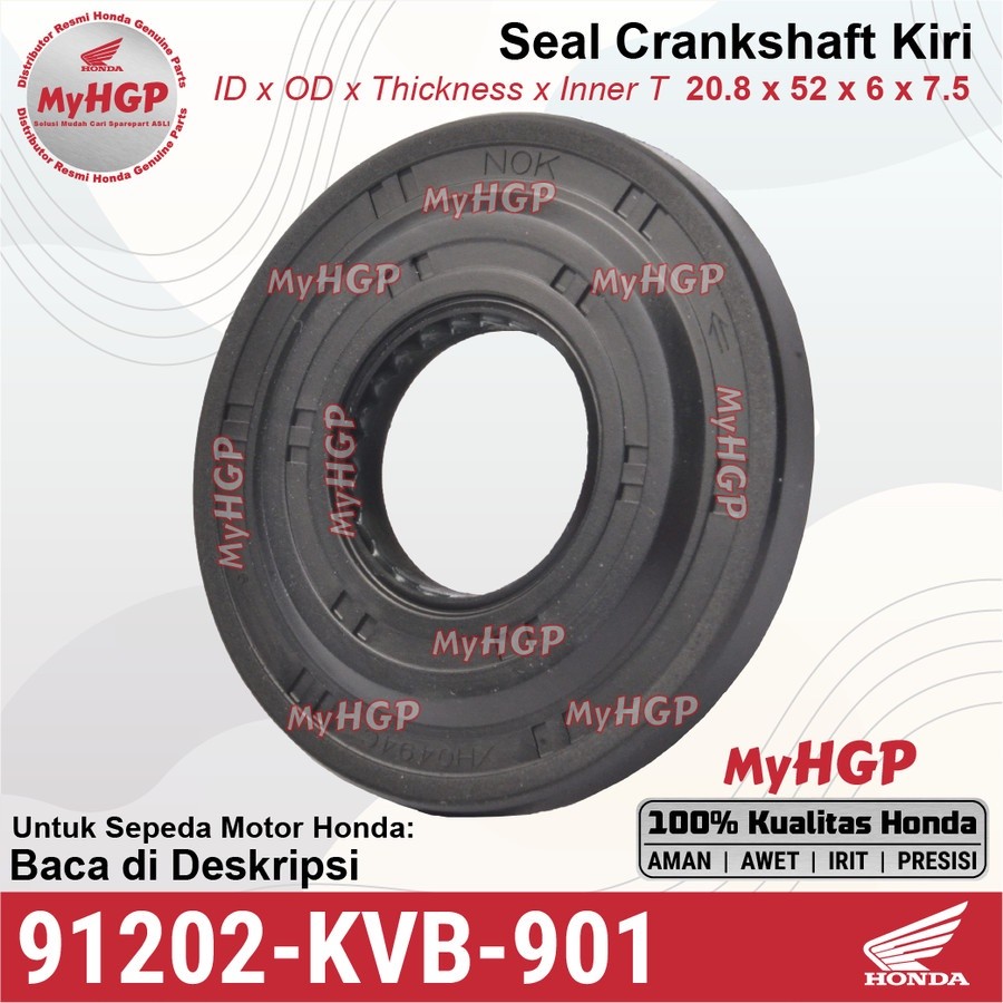 91202KVB901 Oil Seal 20.8X52X7.5 91202-KVB-901