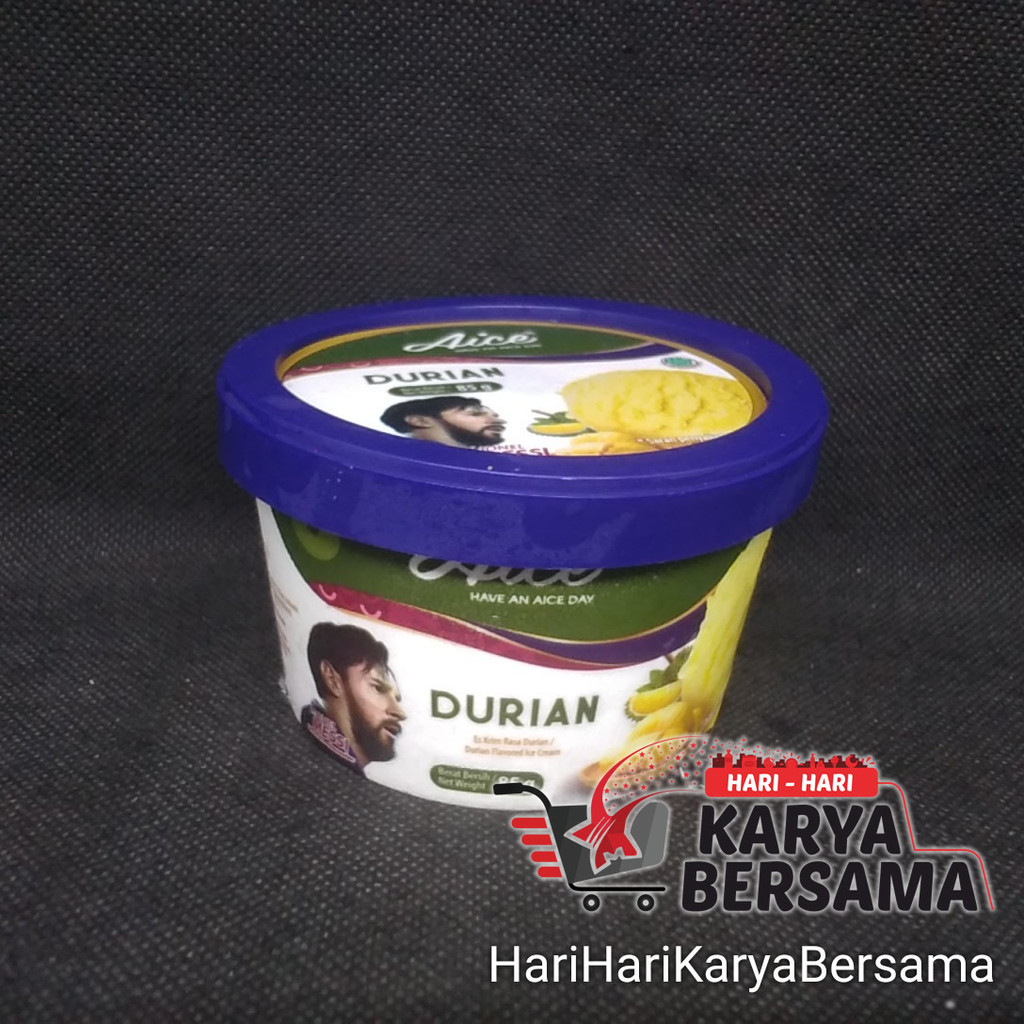 MAKANAN BEKU ES KRIM AICE ICE CREAM DURIAN CUP DURIAN CUP 90ML