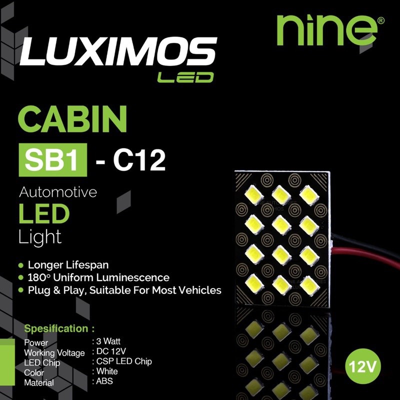 LAMPU CABIN MOBIL UNIVERSAL NINE LUXIMOS LED SB1 C12 - NINE AUTOSERIES