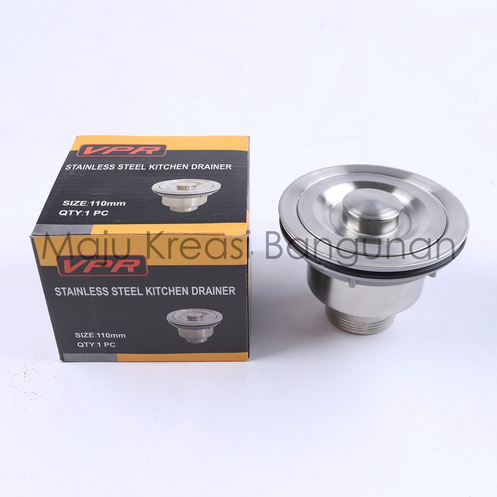 New Diskon-[Best Quality] Accessoris Dapur Afur Keranjang Full Stainless Saringan Bak Cuci Piring Wa