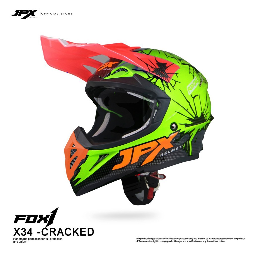 JPX Fox1 Cross Full Face X34 CRACKED
