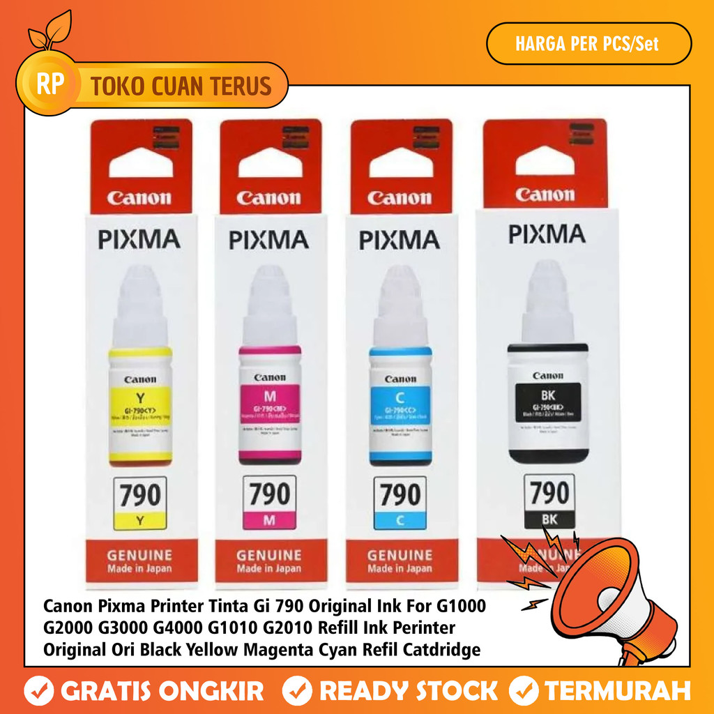 Canon Pixma GI-790 Printer Tinta Printer Gi 790 Original Ink For G1000 G2000 G3000 G4000 G1010 G2010