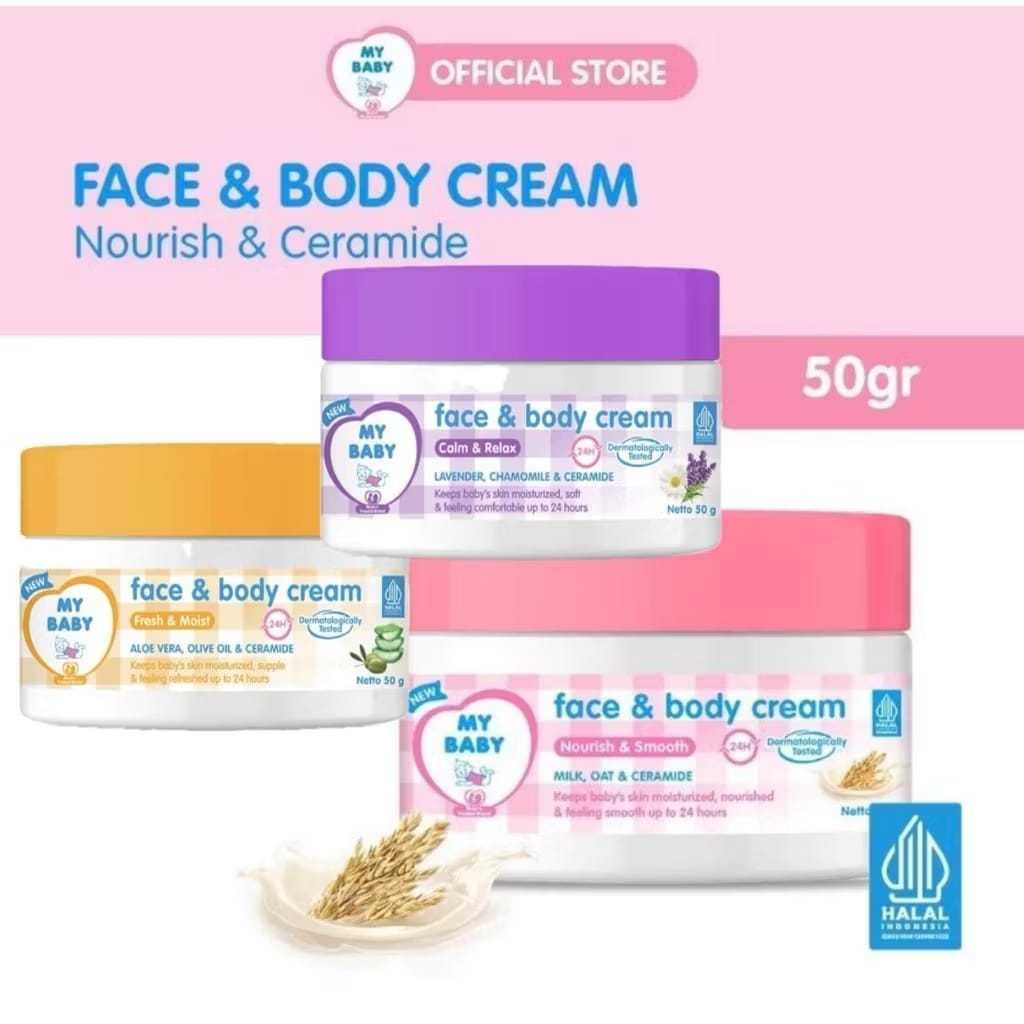 MY BABY Face & Body Cream 50 GR Krim Bayi MyBaby