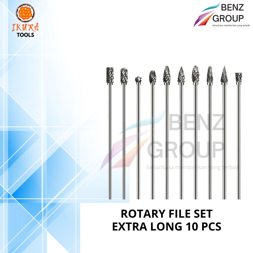 Ikura Tools Mata Bor Tuner Extra Long Cuner Cune Set 10Pcs As 3MM Dua Arah Mata Bor Korek Cunner Blo