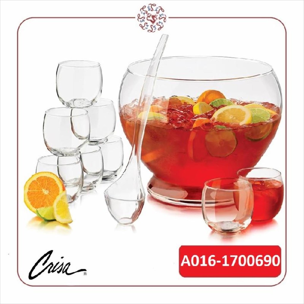 LIBBEY 10pc Punch Set (1-8704  Punch Bowl, 8-6130 Punch #LBC-A016