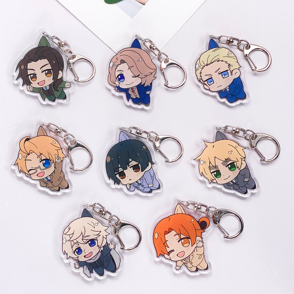 Anime Characters Hetalia Funny Cute Acrylic Car Keychain Accessories Bag Charm Creative Backpack Pen
