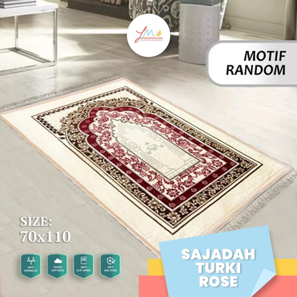 Sajadah Turki Arabian Rose / Sejadah 70x110 50x110 Premium Tebal + Antislip