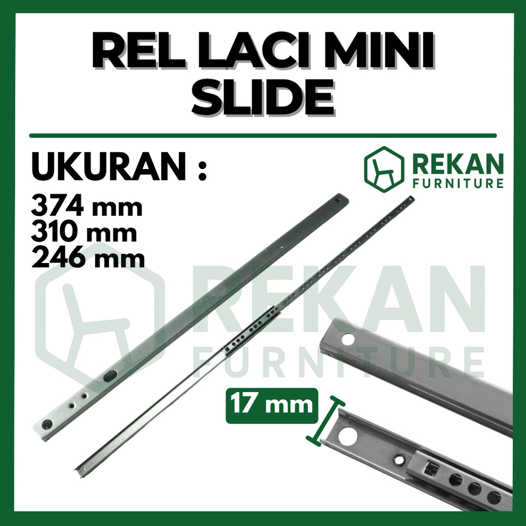 Rel Laci Mini Slide MS-17 Cold Rolled Steel – Rel Laci Kabinet Ringan Kapasitas 10 Kg
