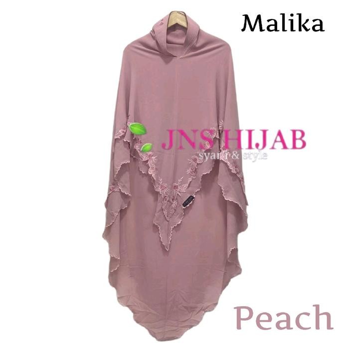 [New Arrival] khimar MALIKA bordir/hijab bordir/jilbab bordir 2 layer/khimar ceruty bordir ori jns S