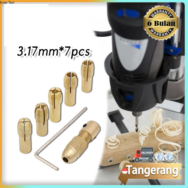 7pcs/set Kepala bor mini adapter / Bor Dinamo Keyless as 3.17mm