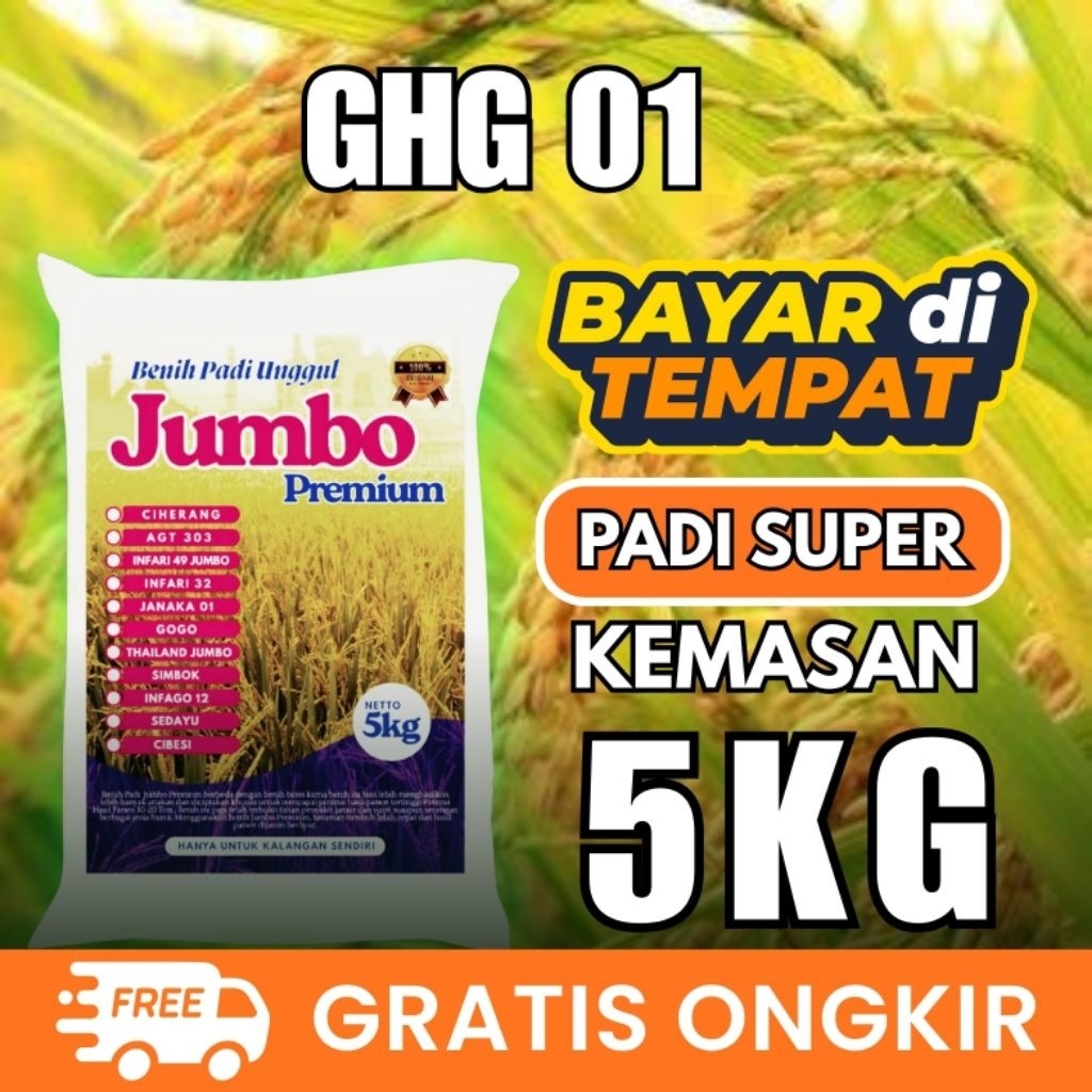 Benih padi hercules GHG 01 kemasan 5kg original