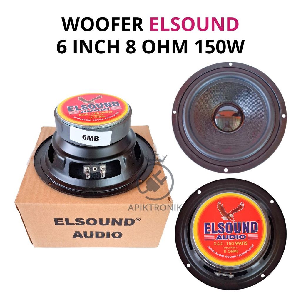 Speaker Woofer ELSOUND 6 Inch Magnet Besar 8 Ohm 150 Watt Bass Solid