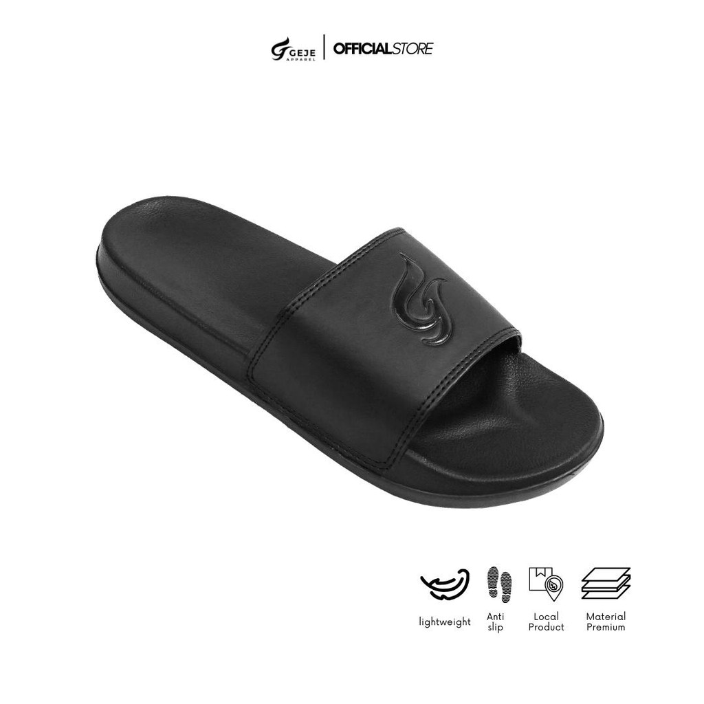 Geje Apparel Sandal Slide Font Logo Black