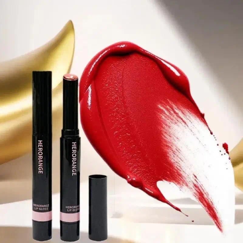 HERORANGE Mirror Jelly Solid Lip Gloss Peach Lipstick Hydrating Clear Water Lip Glaze Moisturizing L