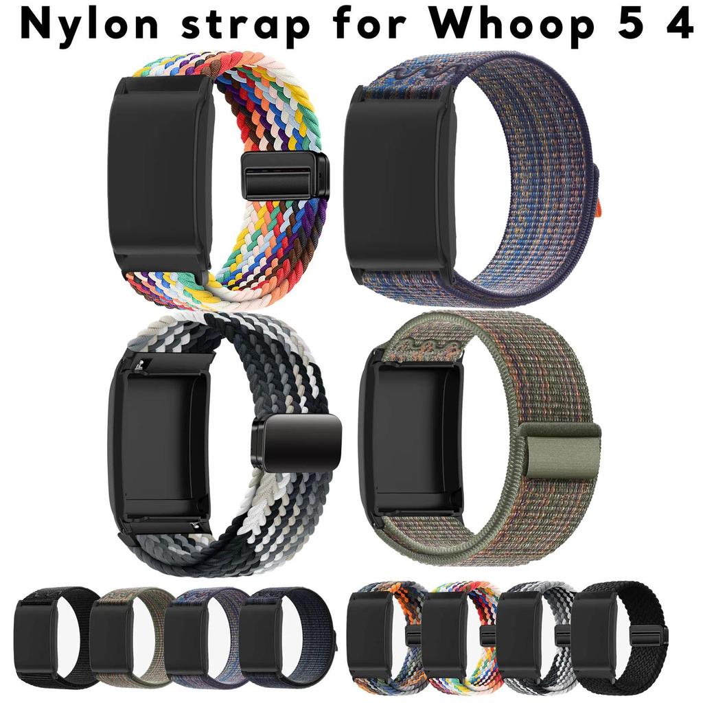 Nylon Watch Strap for Whoop 5.0 Wristband Weave Fabric Watch Band with Cover for Whoop 4.0 Sport Wri