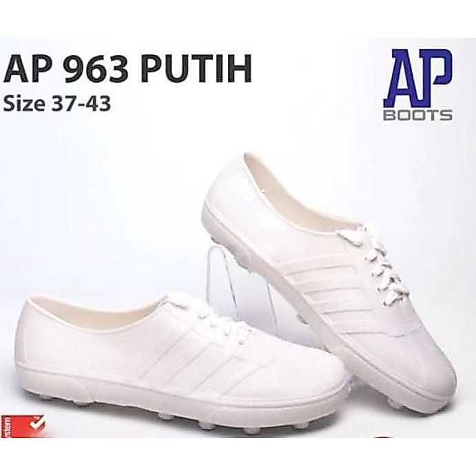 (BISA COD)AP 963 Putih Sepatu Karet AP 963 White Size 37-43 Sepatu Karet Bola Putih AP Boot Sepatu P