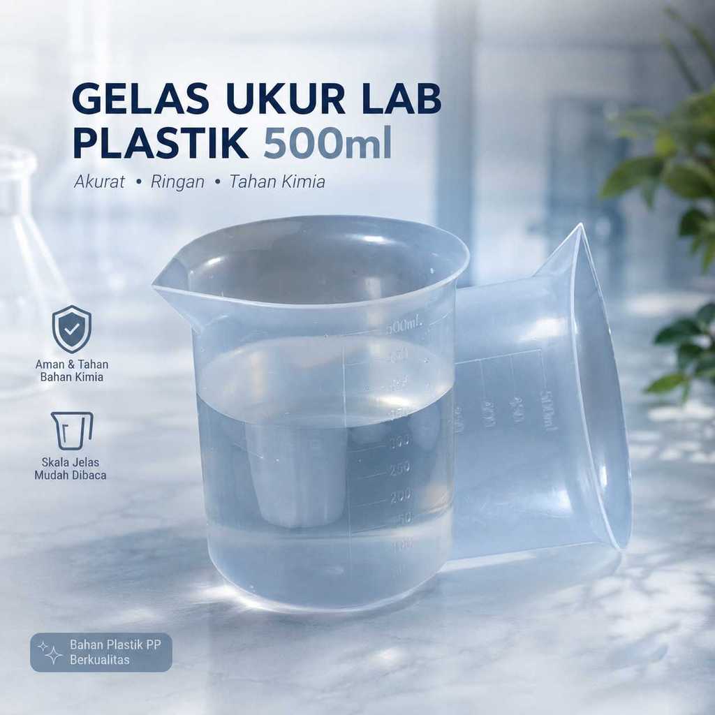 Gelas Ukur Plastik Dapur Laboratorium 500ml Measuring Cup - Gelas Takar Serbaguna